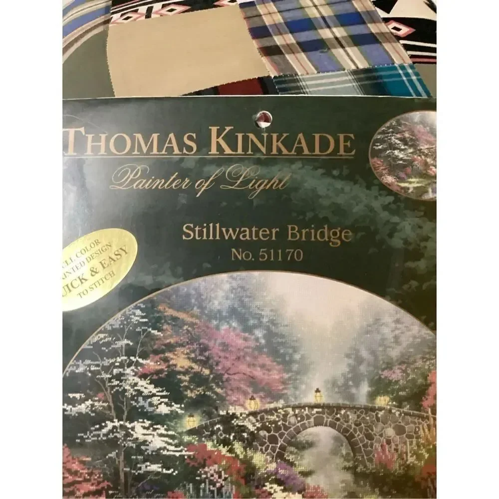 Thomas Kinkade by Candamar Designs Cross Stitch Kit Stillwater Bridge 51170 / 19